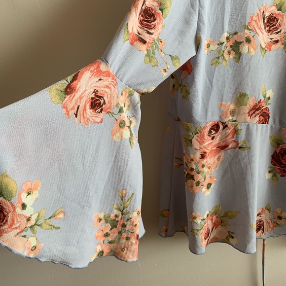 Floral Wrap Around Shirt - Picture 2 of 3